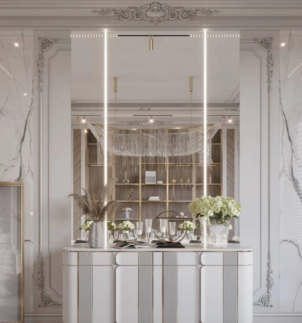 الإضاءة تعدّ من الأدوات الأكثر تحكّماً في إيضاح مساحات الديكور عند حسن توزيع وحداتها