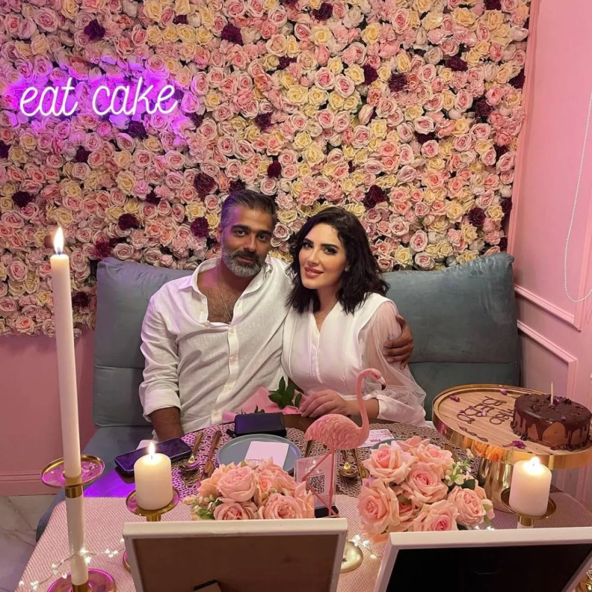 نواف العلي يحتفل بيوم ميلاد زوجته هبة الدري - صورة من صفحة هبة الدري على انستغرام