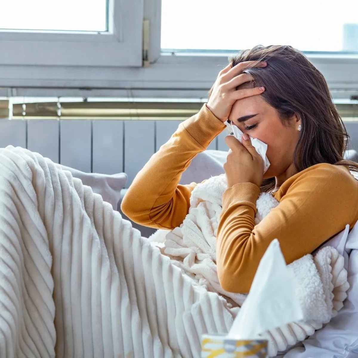  صورة لحامل تعاني من حساسية الأنف