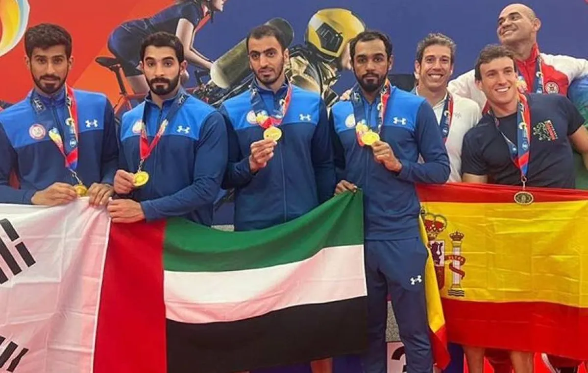 شرطة أبوظبي تفوز بـ "6 ميداليات ذهبية". الصورة من حساب شرطة أبوظبي على تويتر 