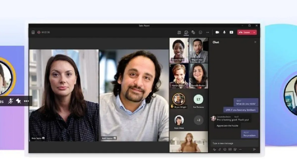 صورة مكالمة فيديو على تيمز
