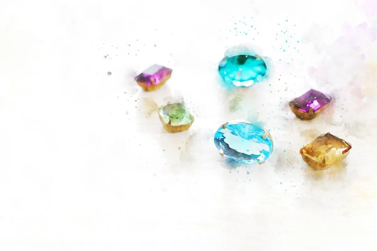 الأحجار الكريمة تترك لتجف في الهواء 