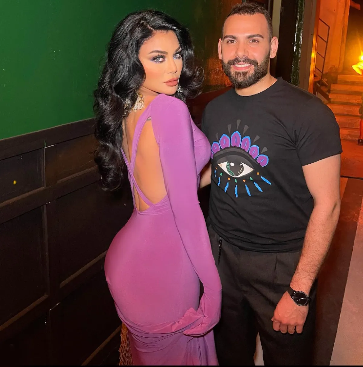 المصمم أحمد حلاوي مع النجمة هيفاء