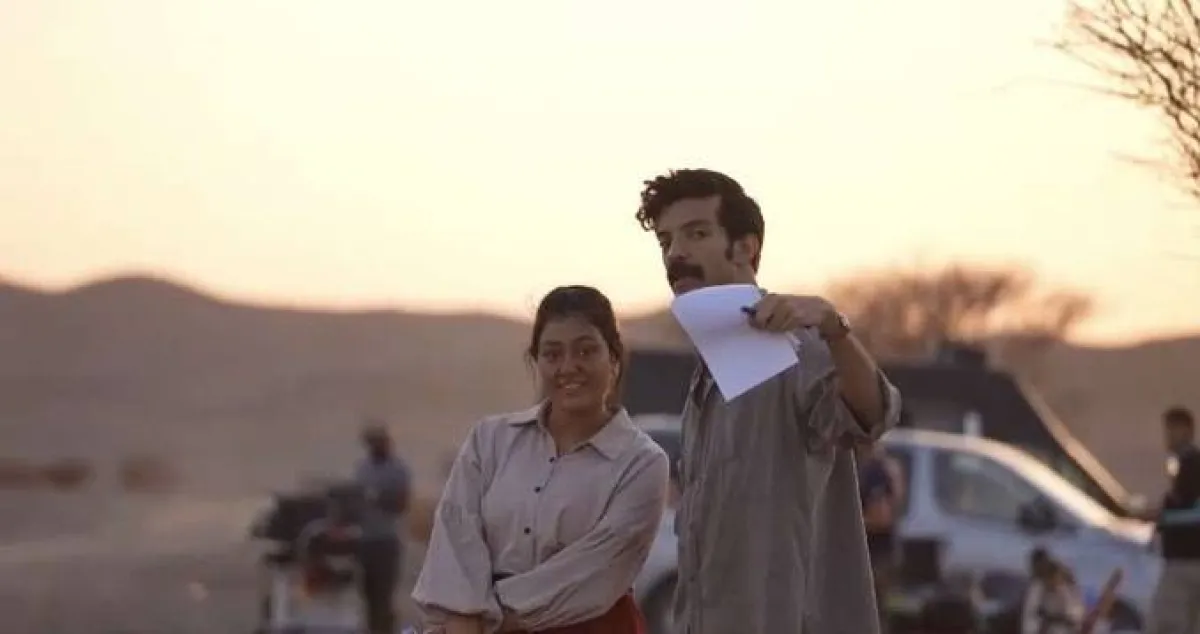 يعقوب الفرحان وماريا بحراوي في كواليس فيلم "نورة" - صورة من صفحتها الرسمية على " انستغرام"