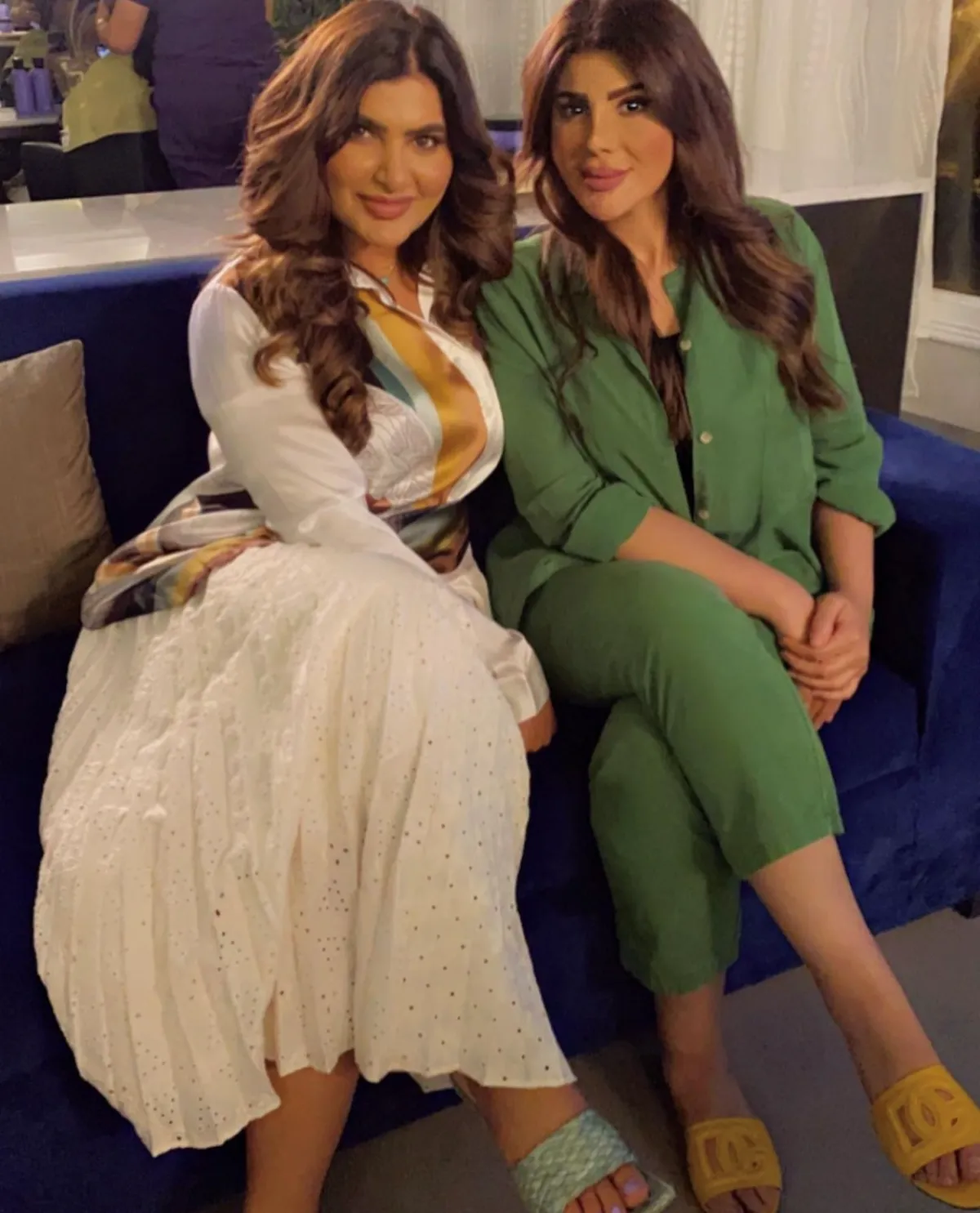 الهام الفضالة وأميرة محمد في كواليس نفس الحنين - الصورة من حساب اميرة على الانستجرام