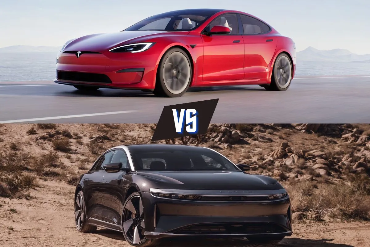 مقارنة بين تسلا ولوسيد ..سيارتي تسلا اس بليد 2022 ولوسيد اير 2022