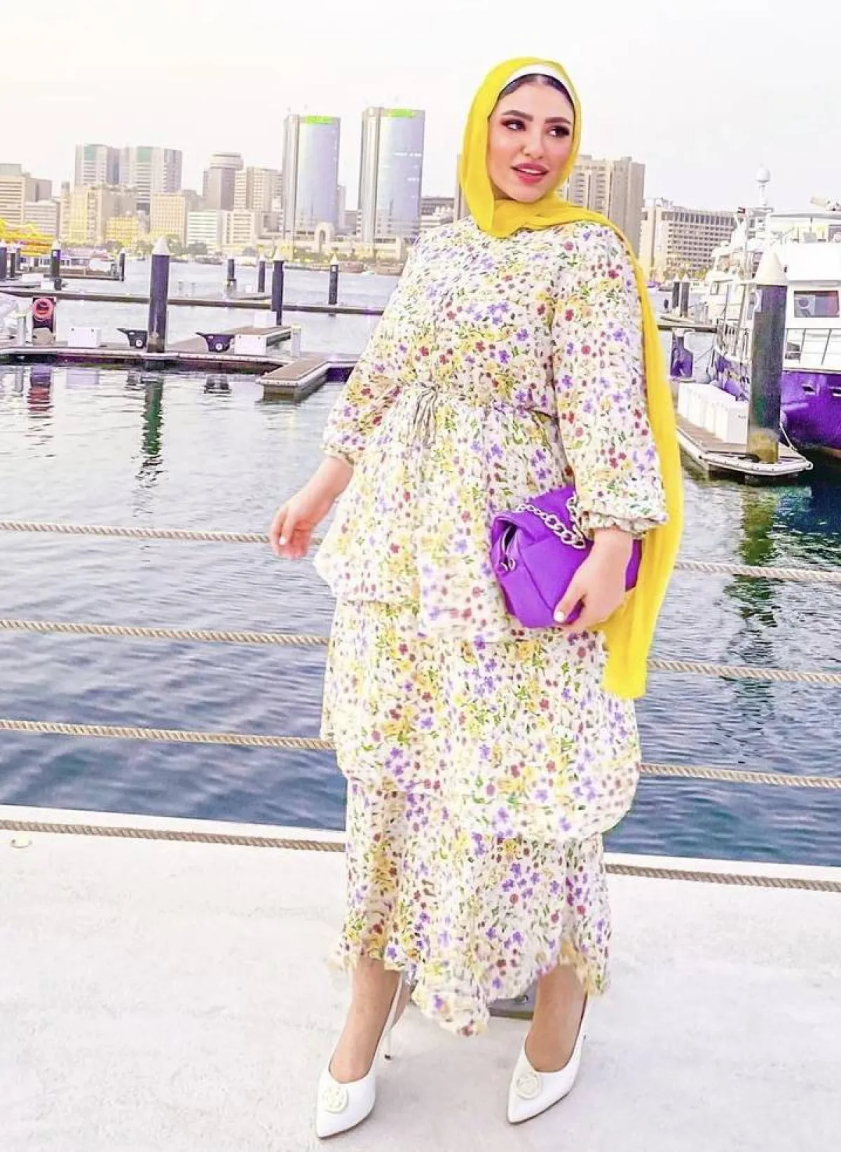 دينا رزق بفستان بطبقات متعددة