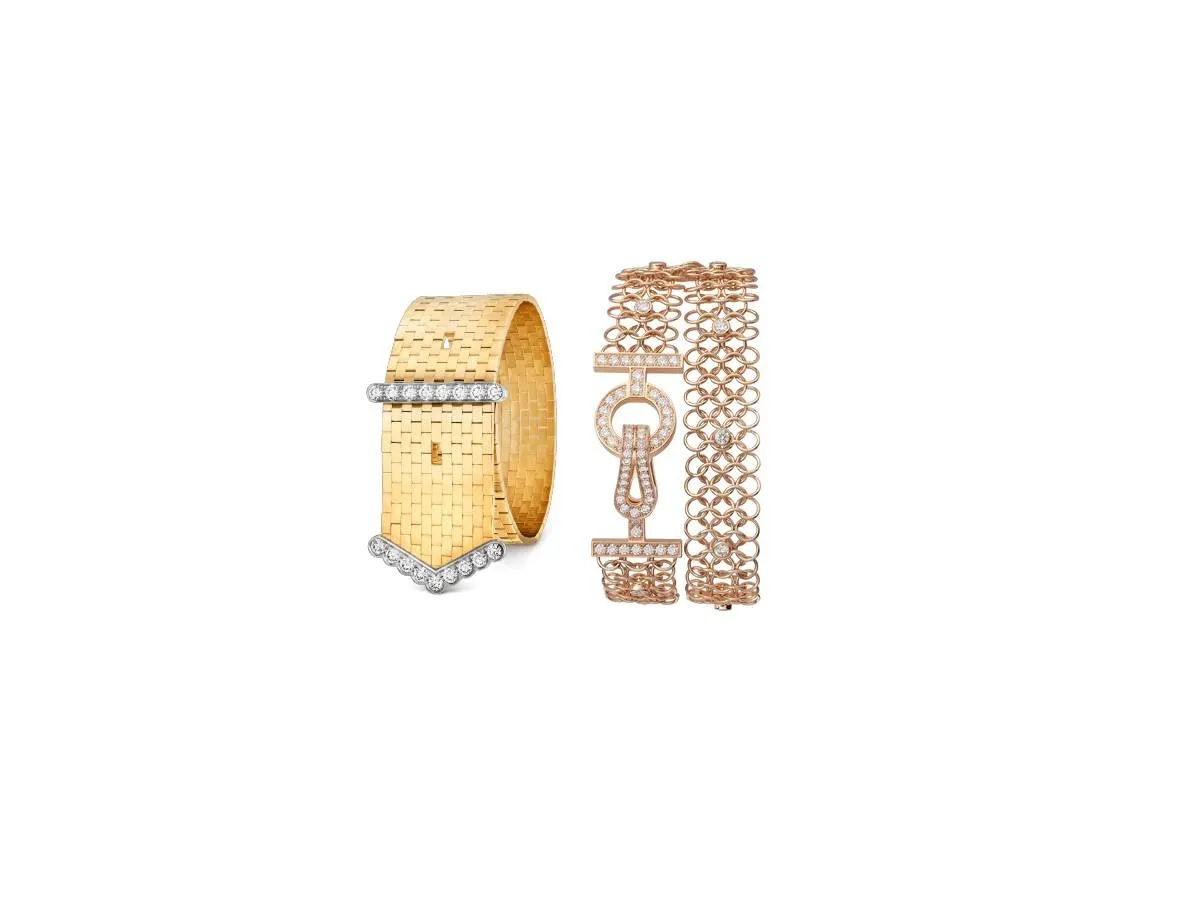 أساور ذهب عريضة لعروس صيف 2022