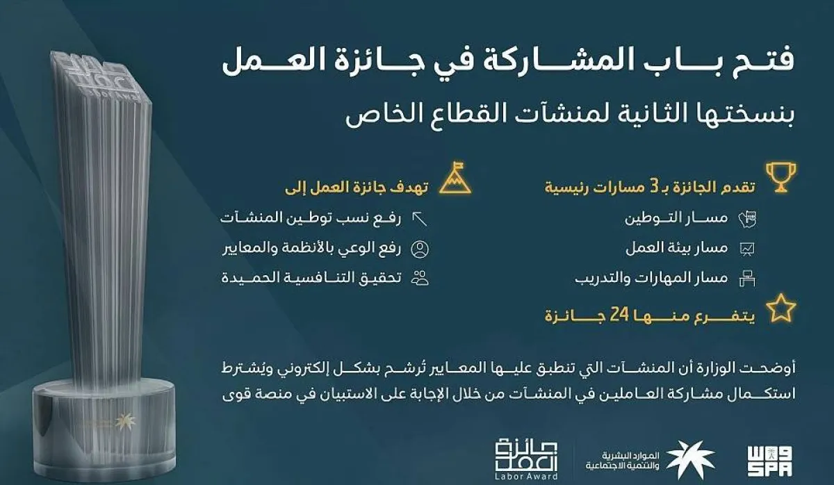 جائزة العمل. الصورة من "واس"