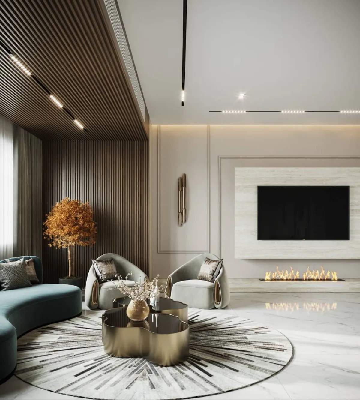 إن ارتفاع التلفاز يرتبط بأمور عدّة سواء كان معلقاً أو مثبتاً ضمن مكتبة أو يعلو رفاً ضمن ديكور معيّن 