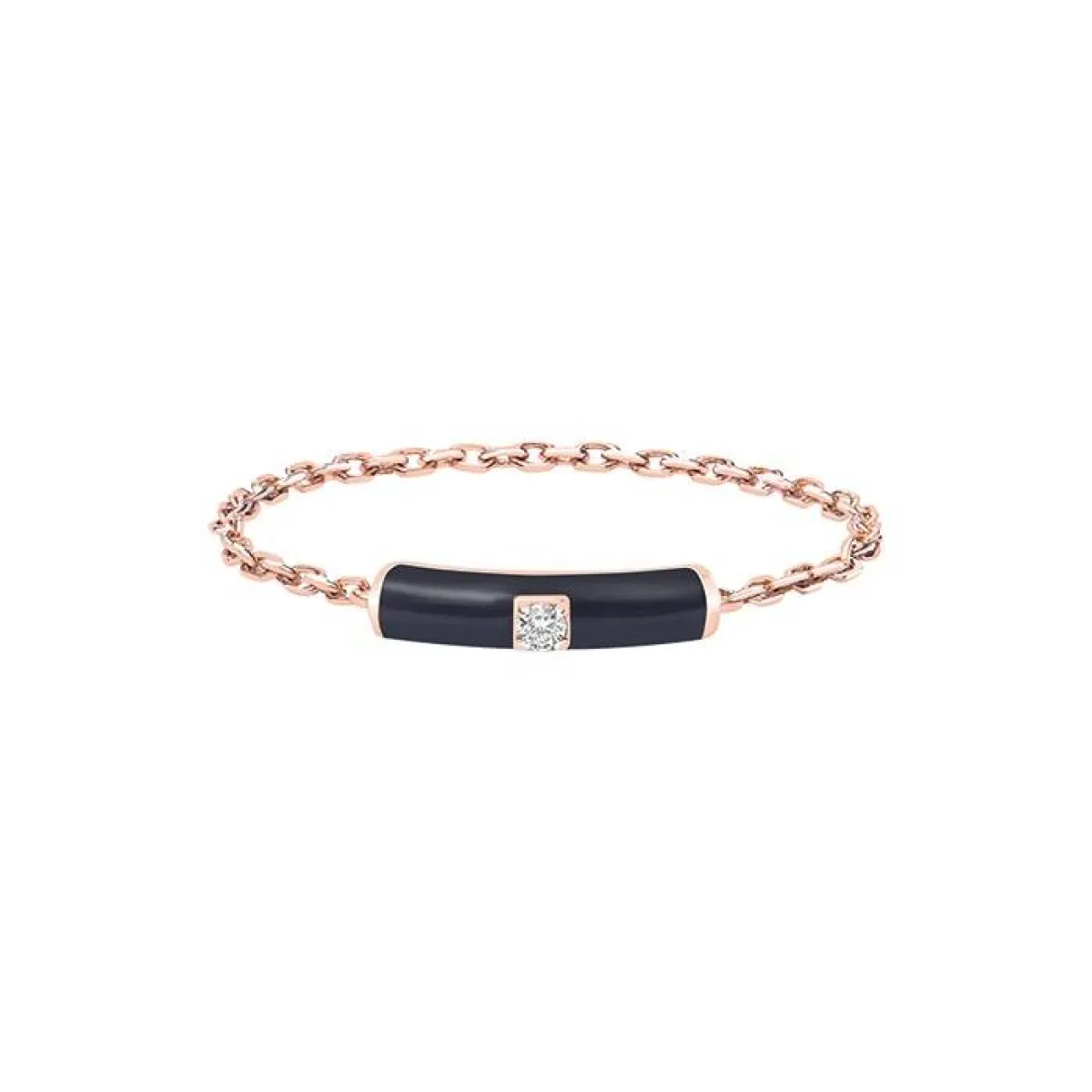 خاتم Black Enamel Chain Ring من DJULA Paris