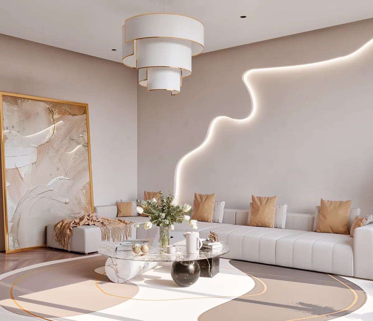 الإضاءة تعزز أعمال الجبس بورد