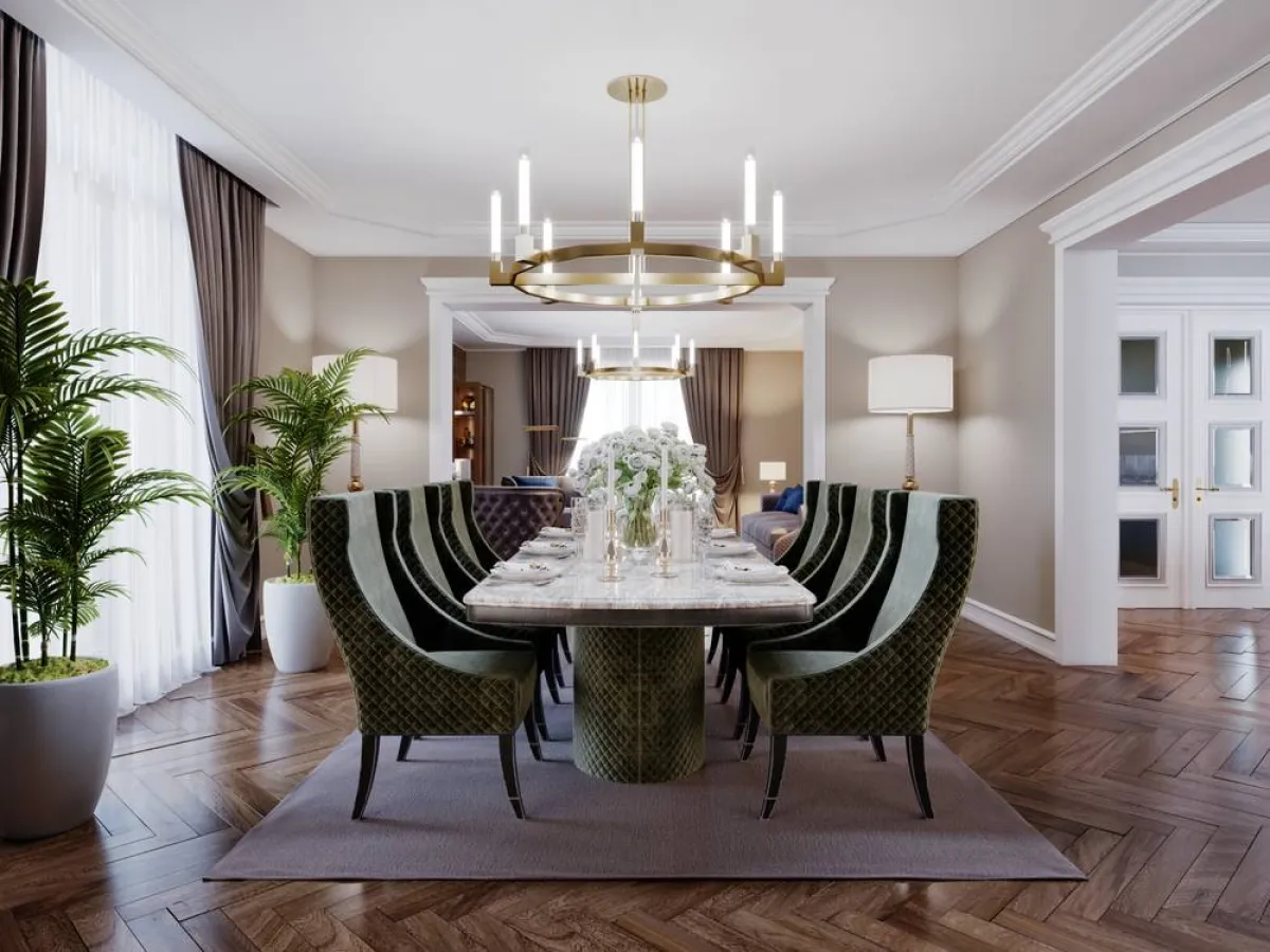 من المُفضّل أن أن تبعد الثريا متراً على الأقل عن سطح الطاولة