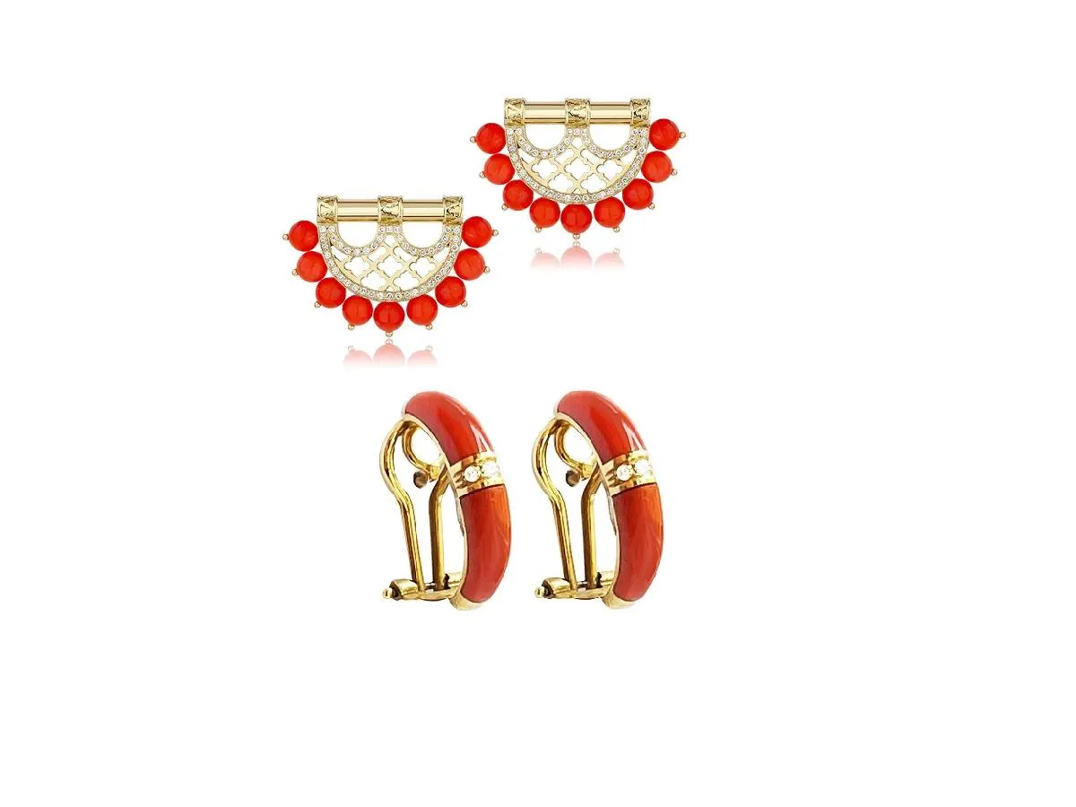 موديلات أقراط مرصعة بالمرجان 2022