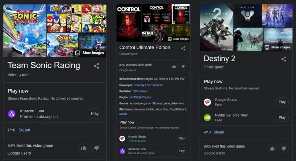 Google تسمح لبعض الأشخاص بتشغيل الألعاب السحابية مباشرة من نتائج البحث