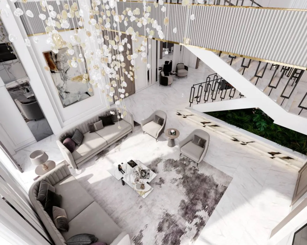 لقطة من فيلا صممها أحمد البيك، حيث أبدع في الفن الـنيوكلاسيكي 