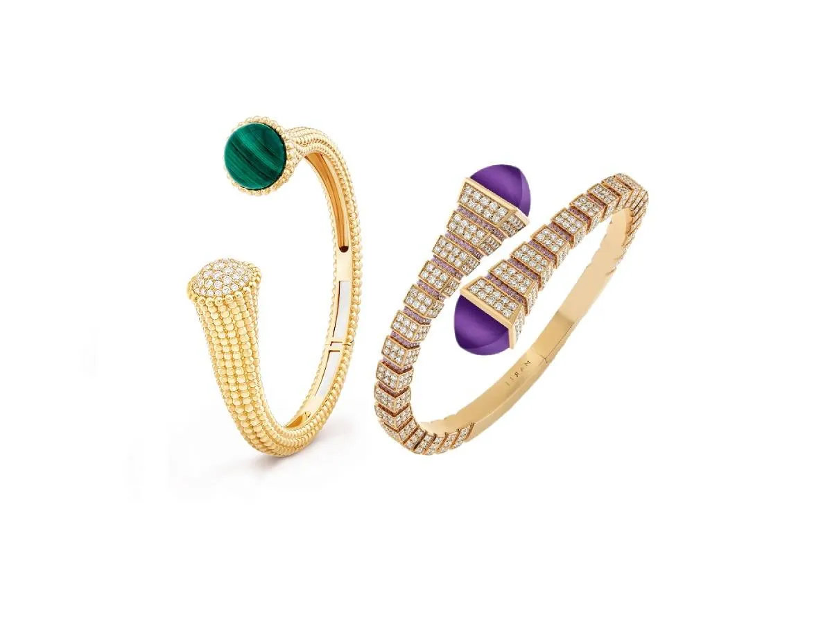 لإطلالة فاخرة لعروس صيف 2022.. تألقي بأساور ذهب مفتوحة مرصعة بالأحجار الكريمة