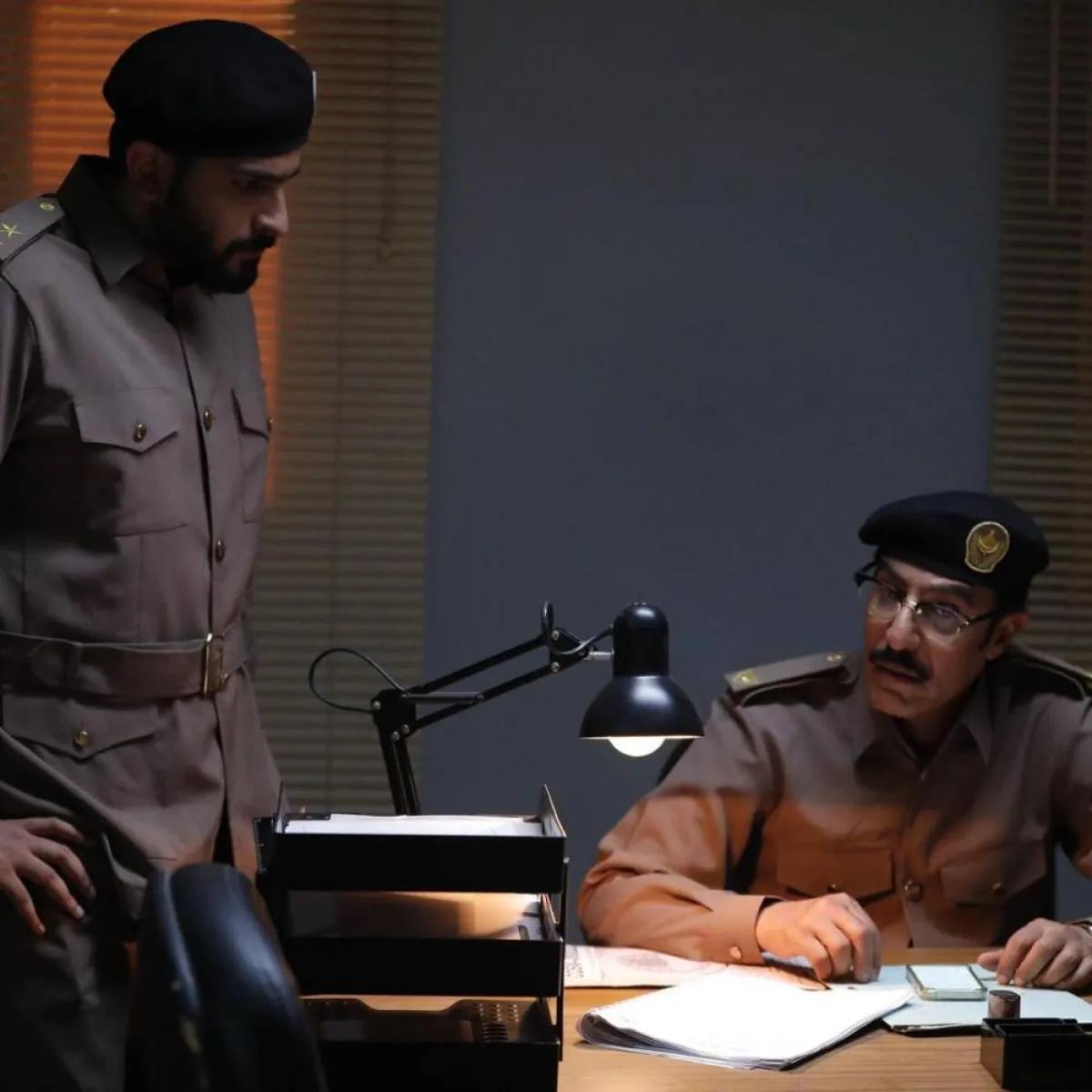 الفنان ماجد الجسمي مع الفنان عبد المحسن النمر من كواليس مسلسل  " ست الحسن " - صورة من صفحته الرسمية على " انستغرام"