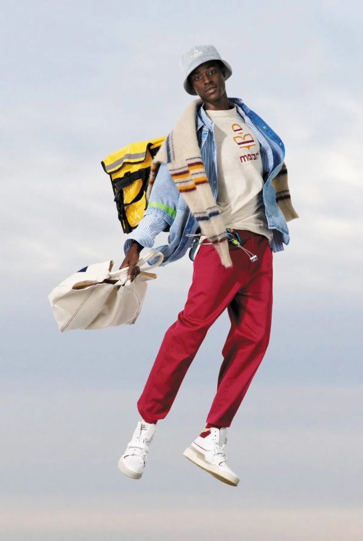 بنطلون قماش باللون الأحمر إيزابيل مارنت Isabel Marant