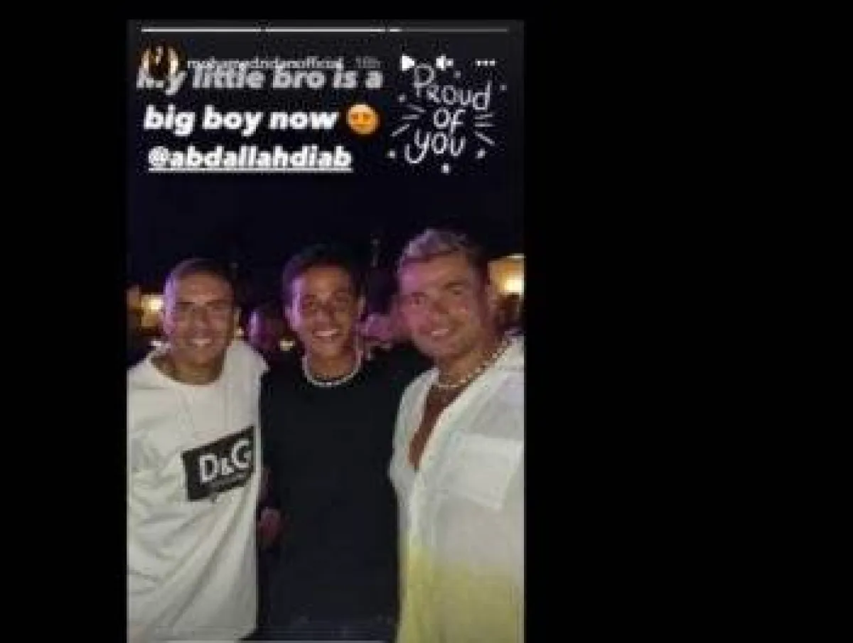 عمرو دياب ونجله عبد الله  ومحمد زيدان- الصورة من من حساب محمد زيدان على ستوري إنستغرام