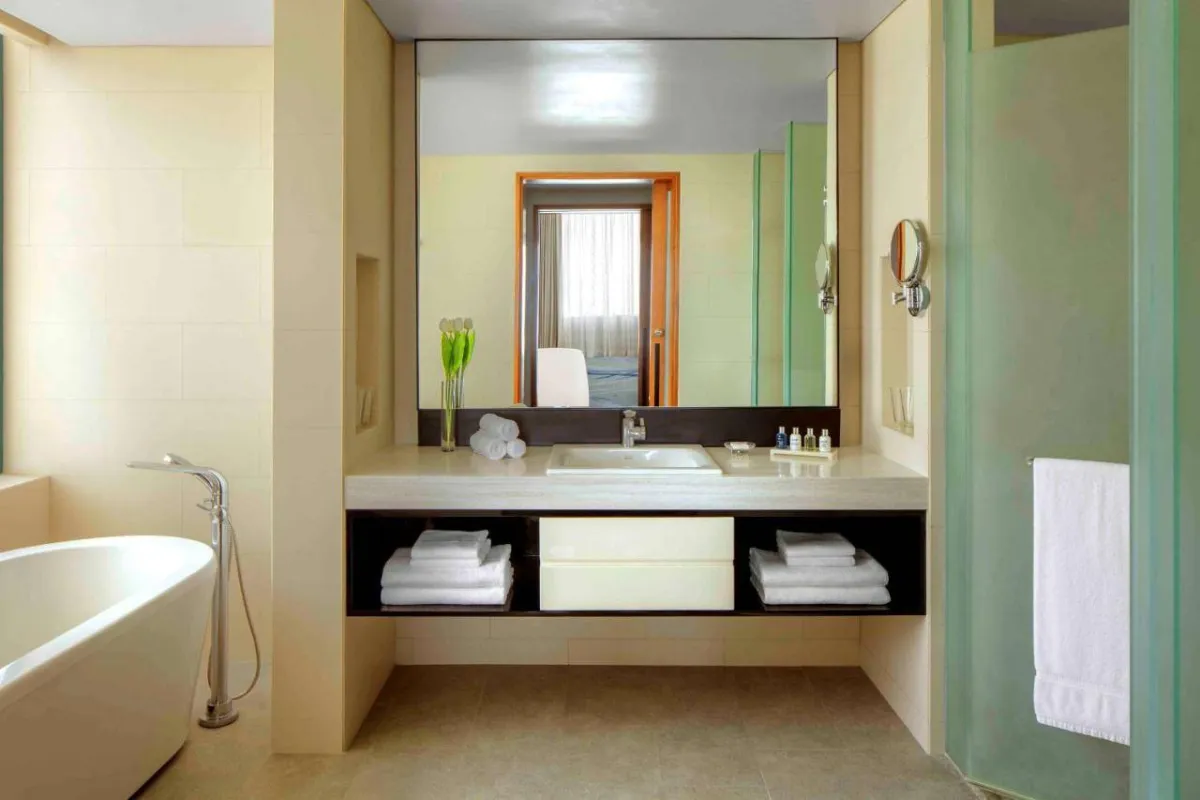 لقطة لأحد حمامات الغرف في فندق راديسون بلو سيبو