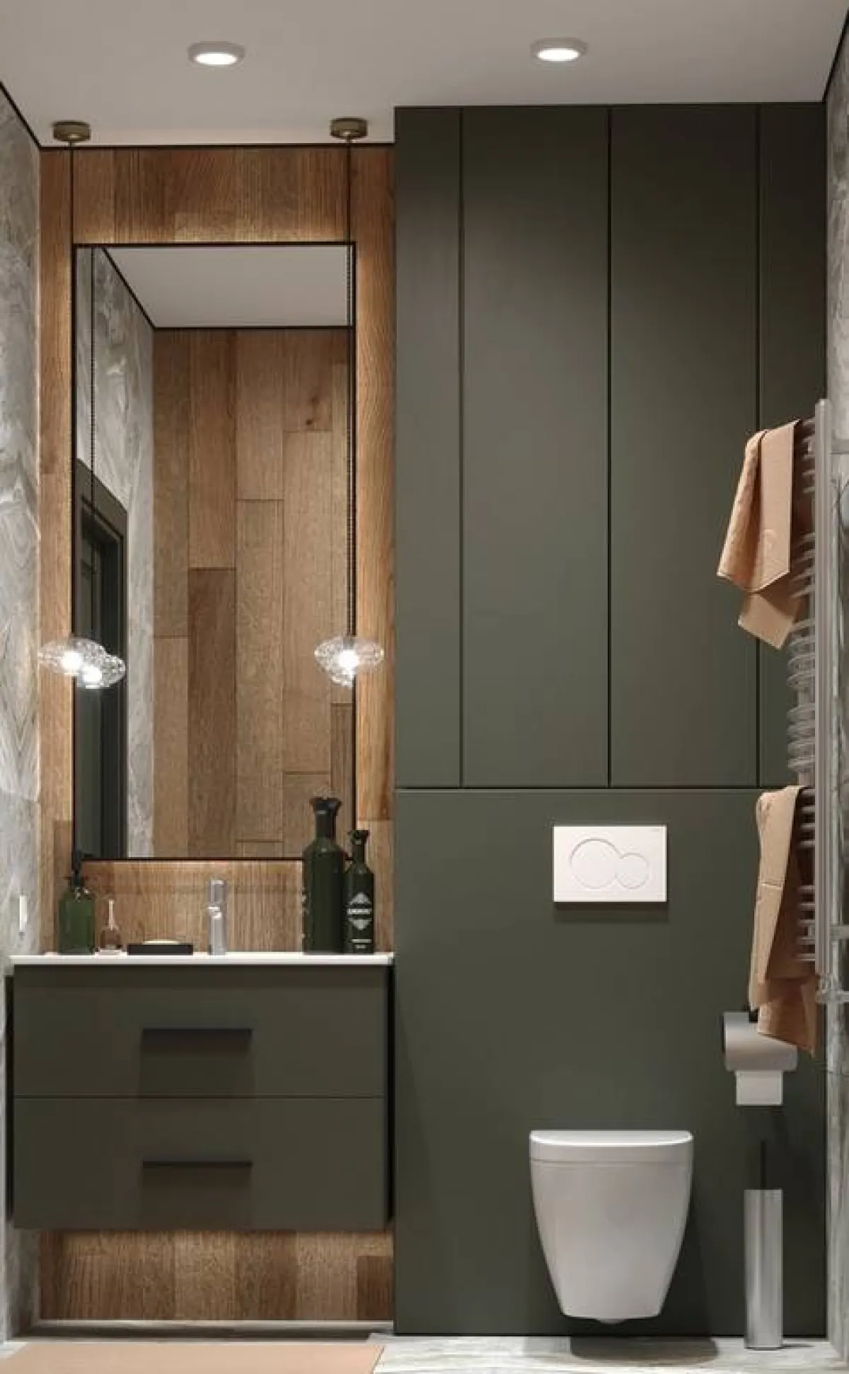 نموذج عن تصميم الحمّام الضيّق