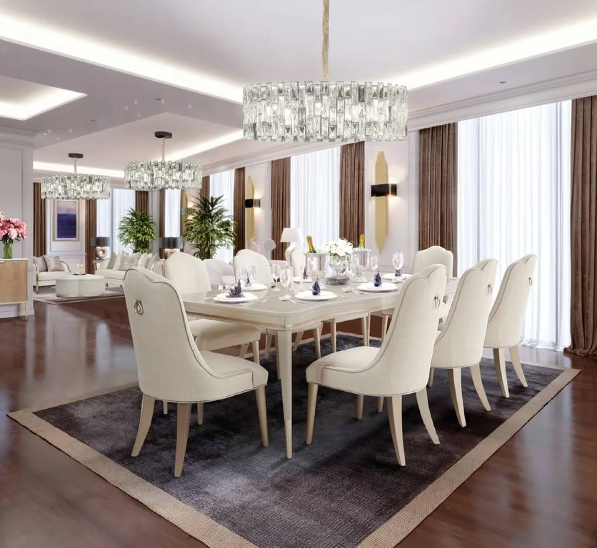 التعديلات على غرفة الطعام تشتمل على إضافة الإضاءة 