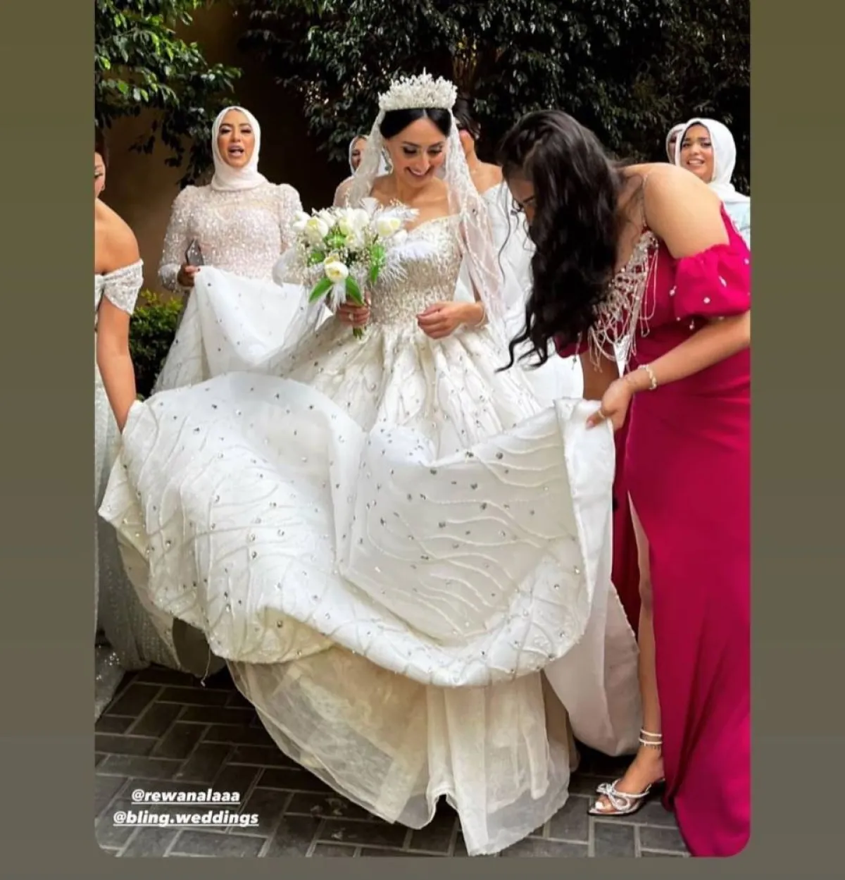 لقطة شاشة من ستوري ريوان علاء على انستجرام في حفل زفافها
