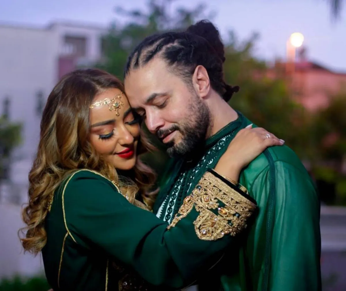 عبد الفتاح الجريني وجميلة البداوي - الصورة من صفحته الرسمية على الفيس بوك