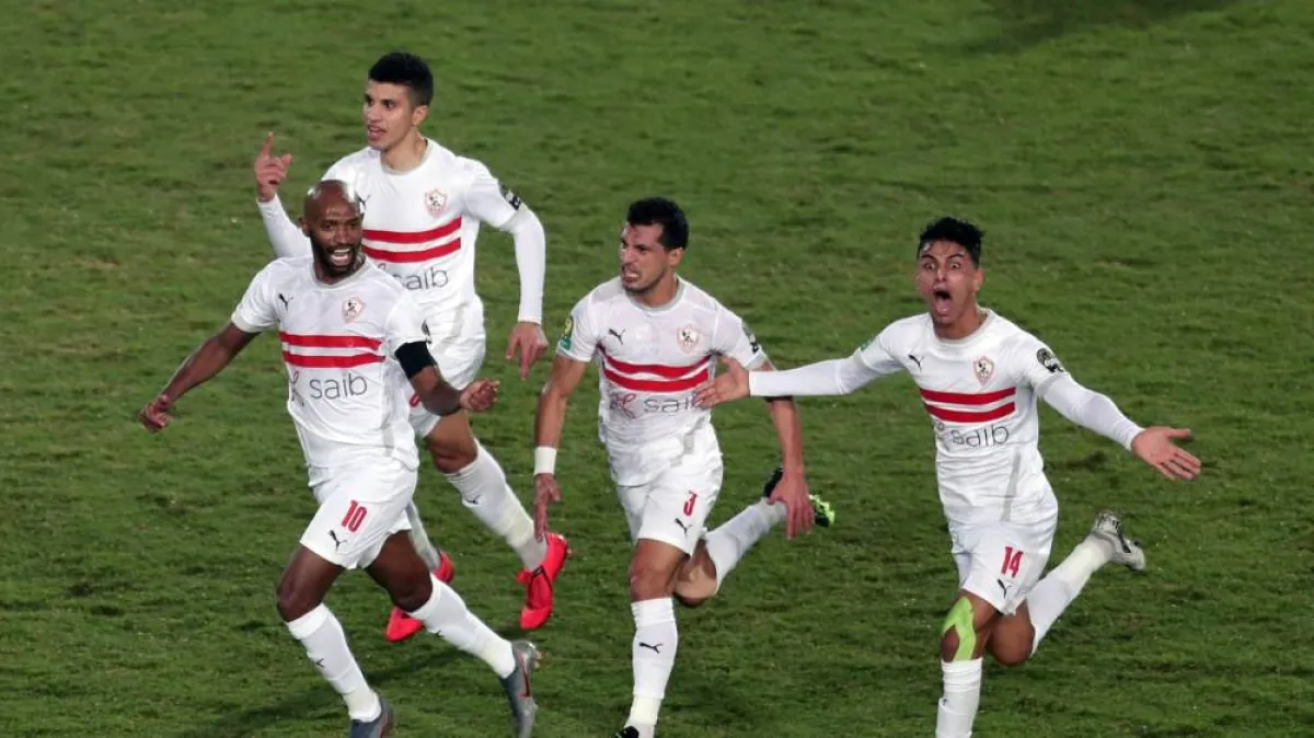 صورة لاعبي الزمالك في احتفال بهدف