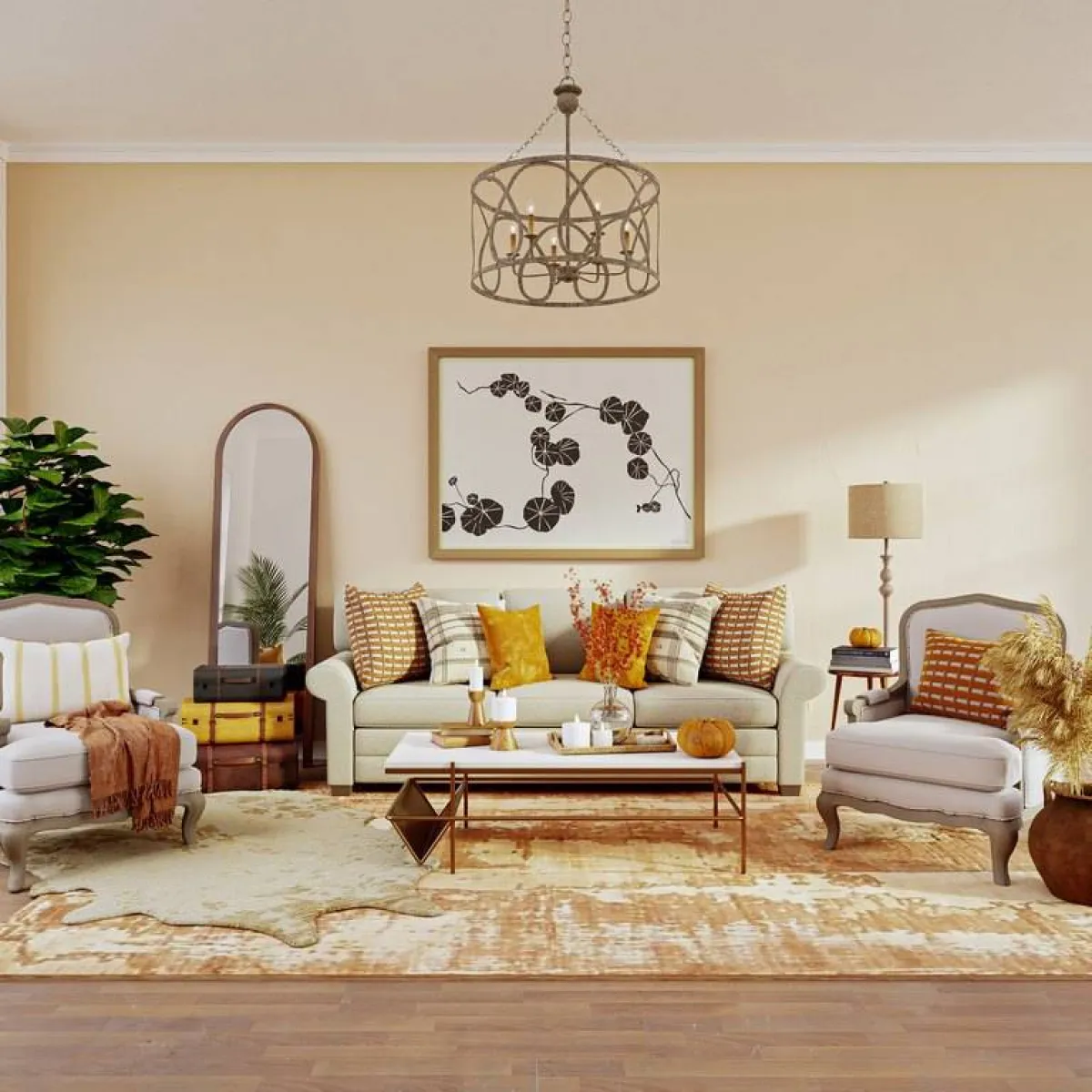 وسائد لافتة على الأريكة 