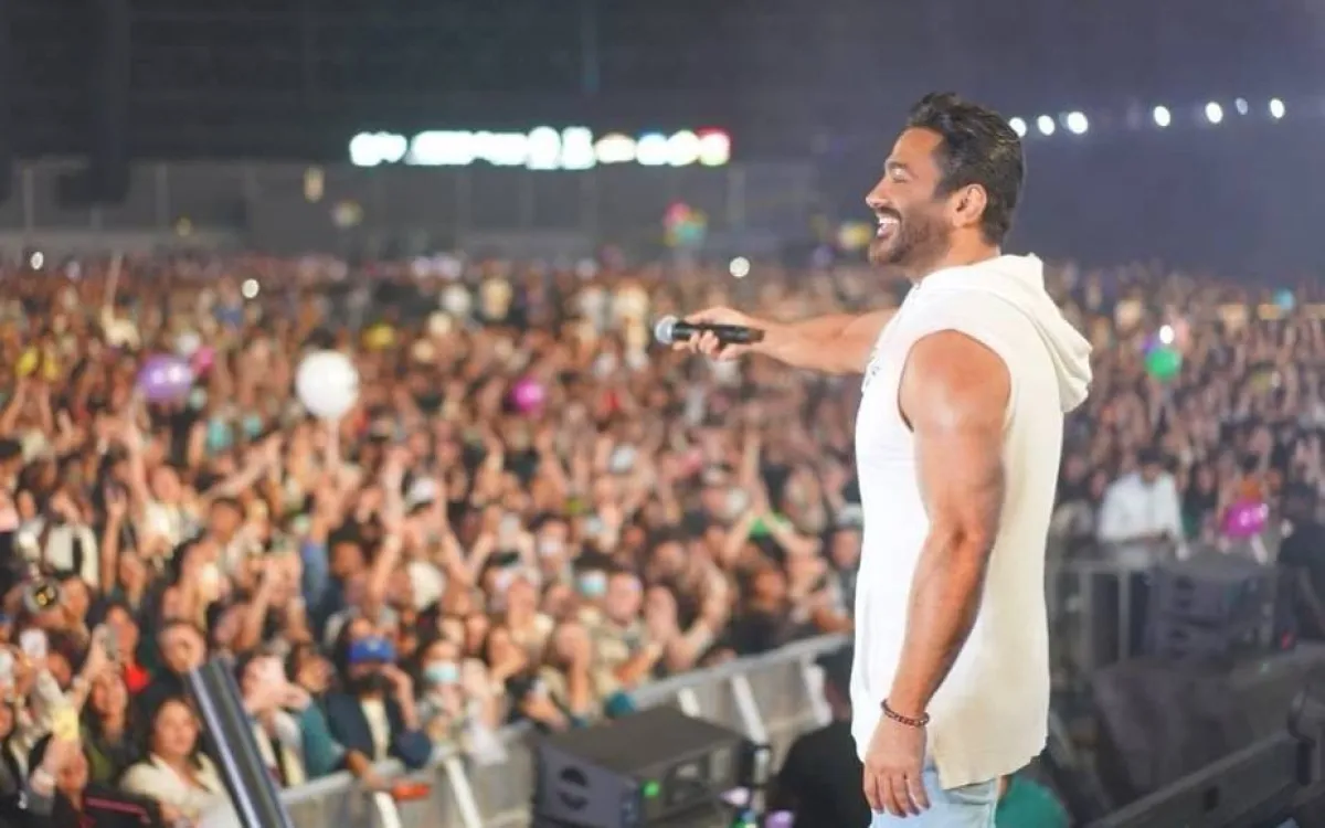 تامر حسني من حفل جدة - صورة من صفحته الرسمية على انستغرام