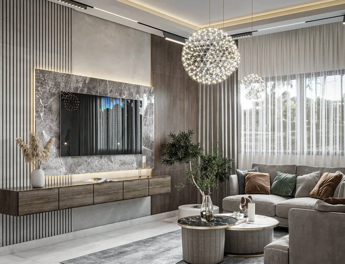 غرفة معيشة من تصميم رضوان حكيم