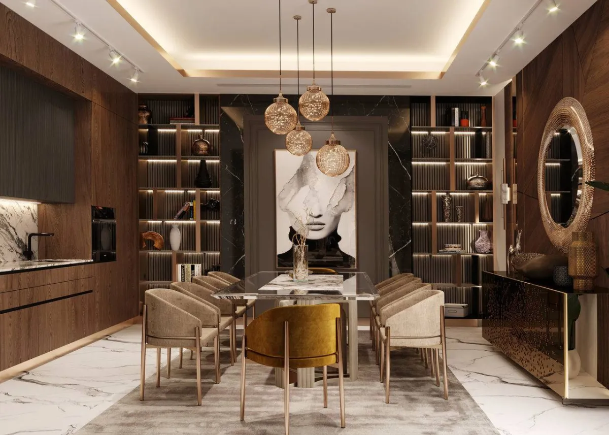 صورة لغرفة طعام من تصميم رضوان حكيم