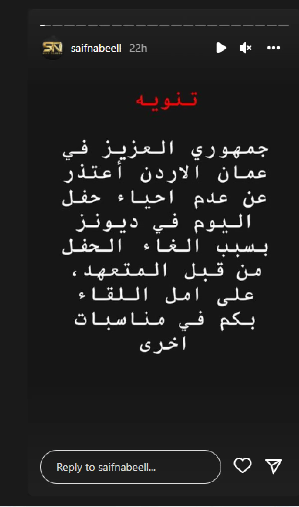 لقطة شاشة من حساب سيف نبيل على انستجرام