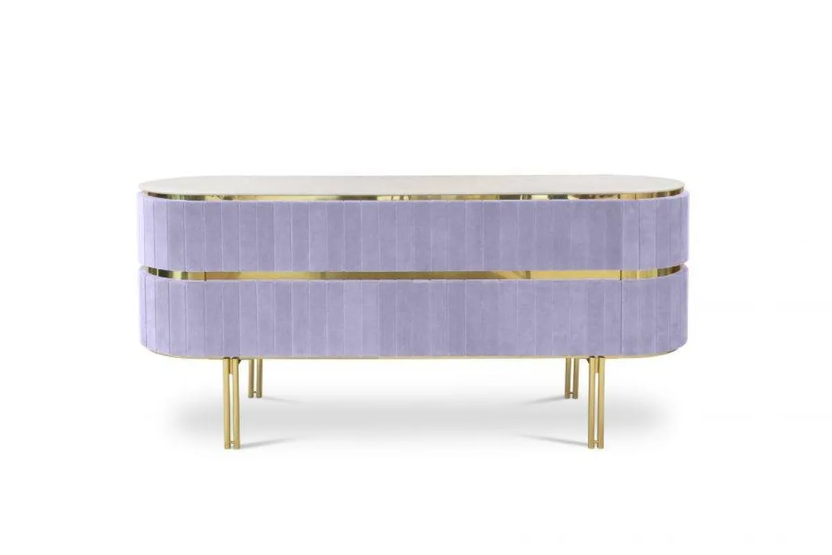 "بوفيه" بلون الخزامى، مع تفاصيل بالذهبي 