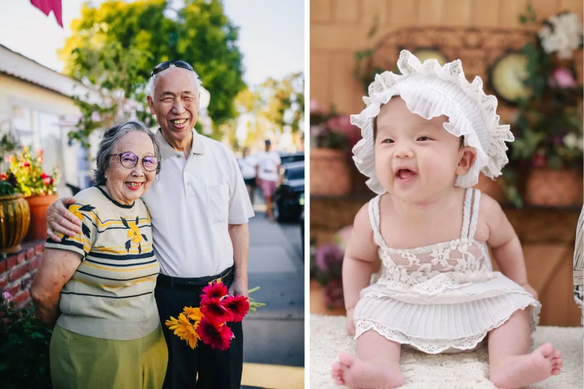 أجداد وطفل ياباني