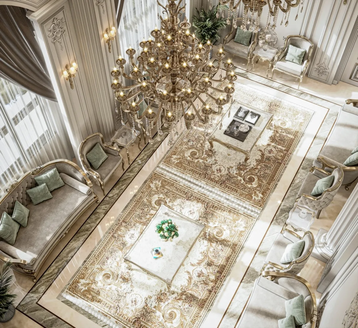 مجلس الرجال الفخم يتمتّع بارتفاع السقف  