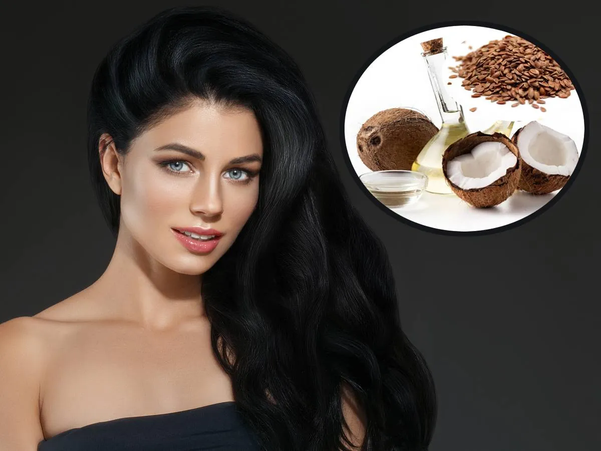 ماسك بذور الكتان وزيت جوز الهند للشعر