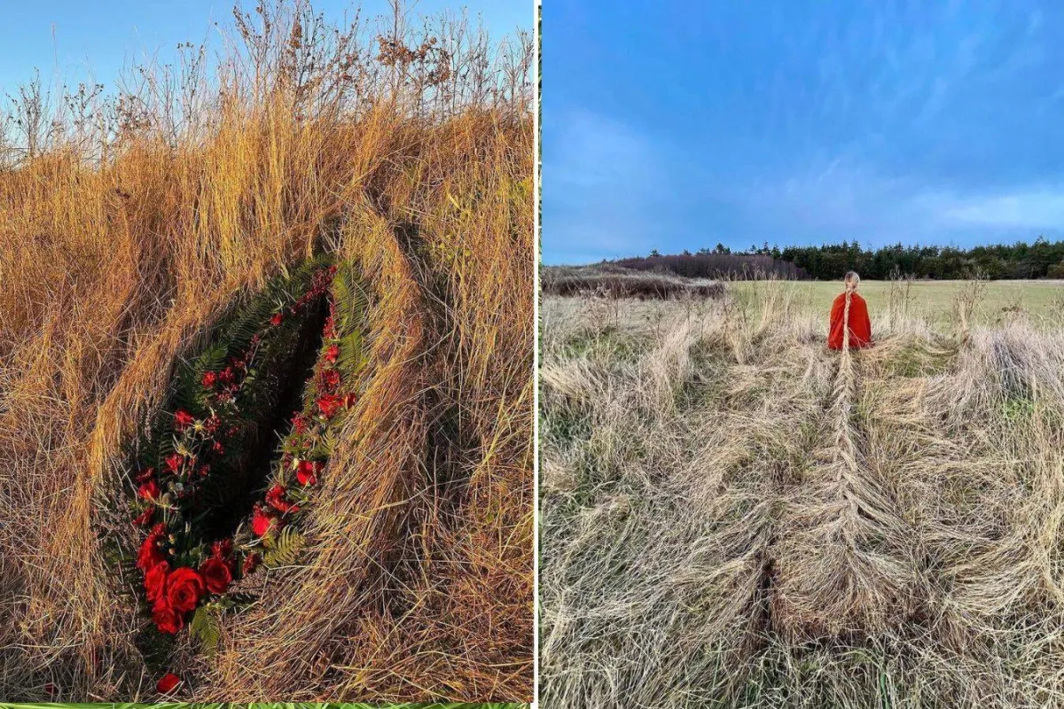 ملابس من العشب والزهور