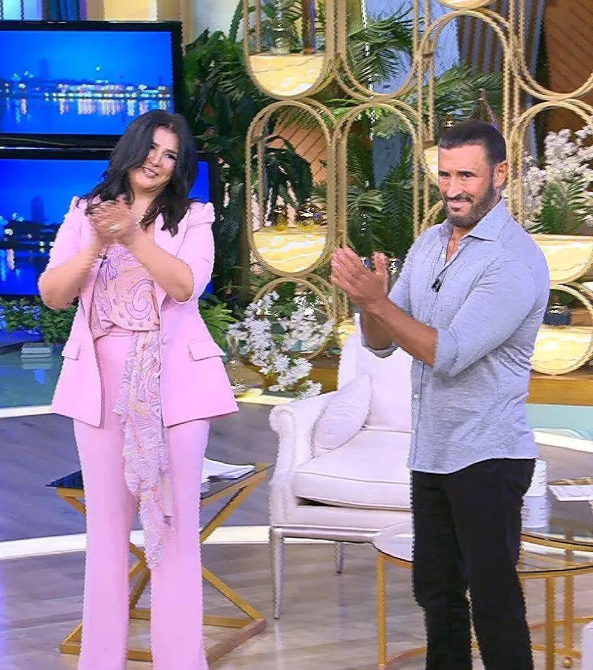 كاظم الساهر ومنى الشاذلي - صورة من حساب منى على انستغرام