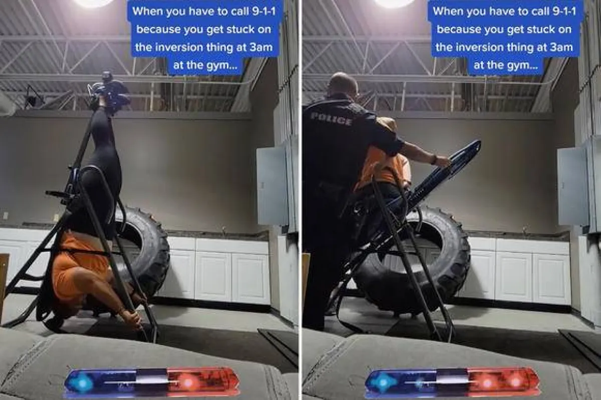 أمريكية تستعين بالشرطة لتحريرها، بعد أن علِقت في آلة رياضية