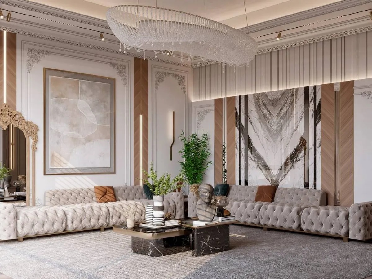 غرفة استقبال فخمة الطابع