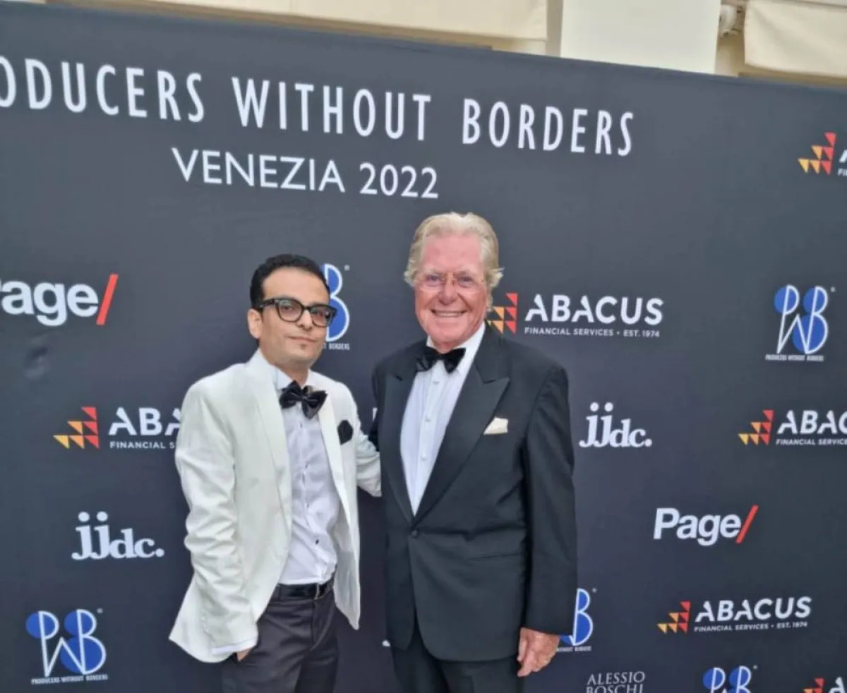 حسين فهمي وأمير رمسيس - الصورة من حساب أمير رمسيس على الفيس بوك