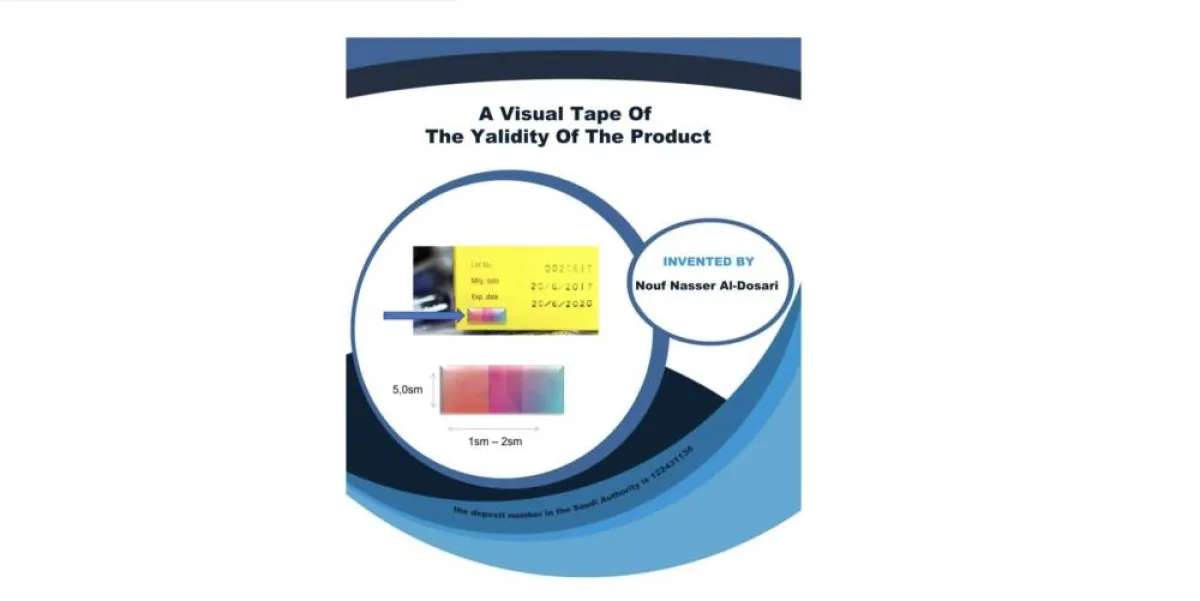 معلمة سعودية تحصل على ميدالية ذهبية عن اختراعها "شريط انتهاء صلاحية مبتكر" (الصورة من حساب تعليم بيشة)