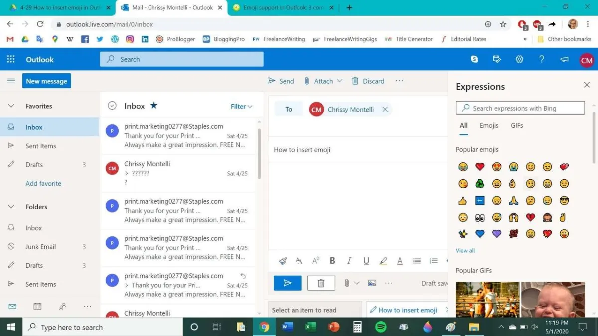 طريقة إدراج الرموز التعبيرية في رسائل Outlook وجعل رسائل البريد الإلكتروني الخاصة بك أكثر تعبيراً