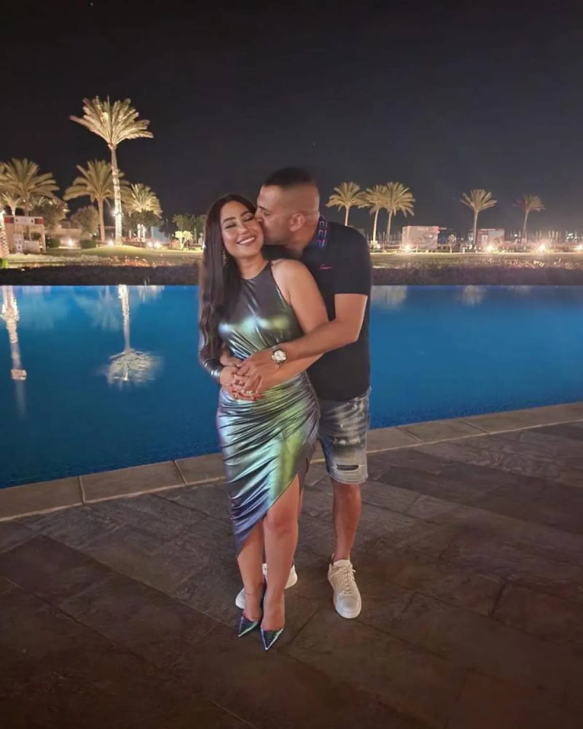 بوسي وهشام ربيع - صورة من حسابها على انستغرام