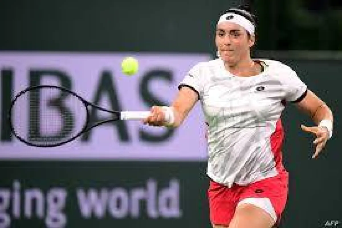 انس  جابر اثناء مباريتها  نصف النهائي الصورة  من  euronews