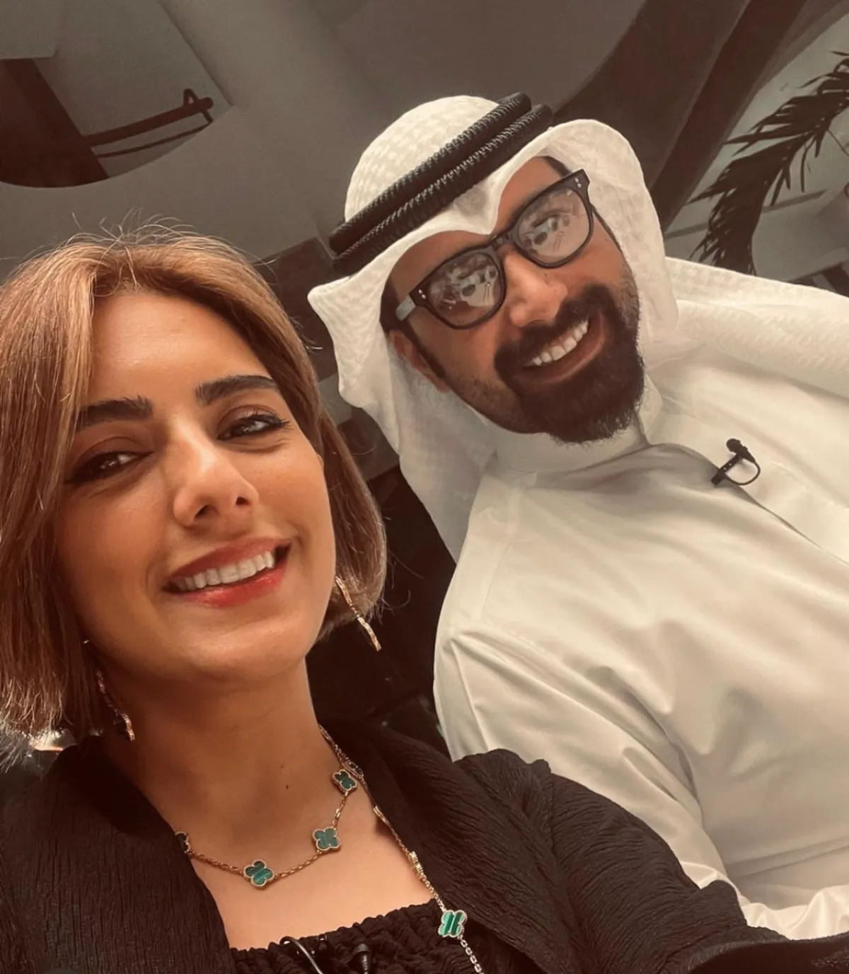 فؤاد علي وزوجته هيا عبدالسلام - الصورة من حسابه على الانستجرام