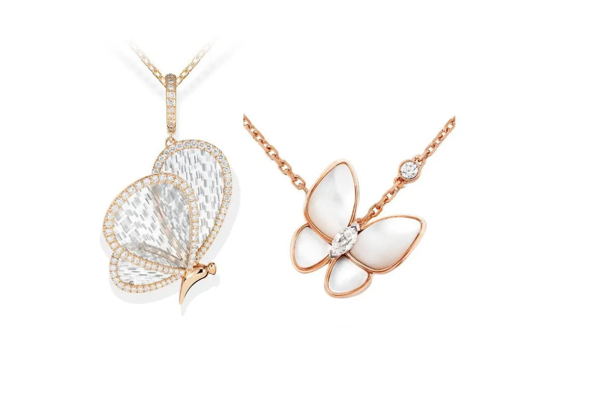 سلاسل ألماس بتصاميم جذابة من وحي الفراشات لإطلالة ناعمة للعروس